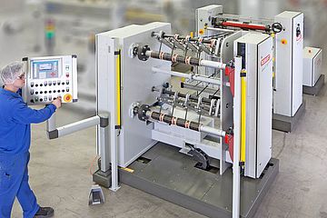 Overview of the cutting machine for cross-wound coil and transverse winding